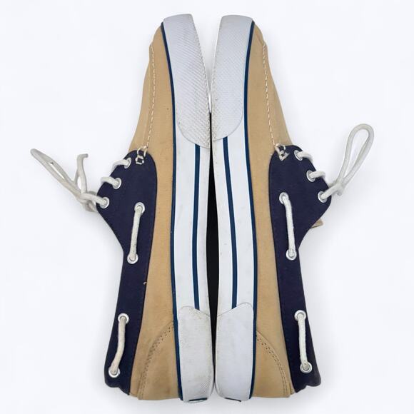 Ralph Lauren Polo Franz Boat Shoes Mens 11D Khaki Navy Driving Beach Resort Prep - Picture 4 of 9